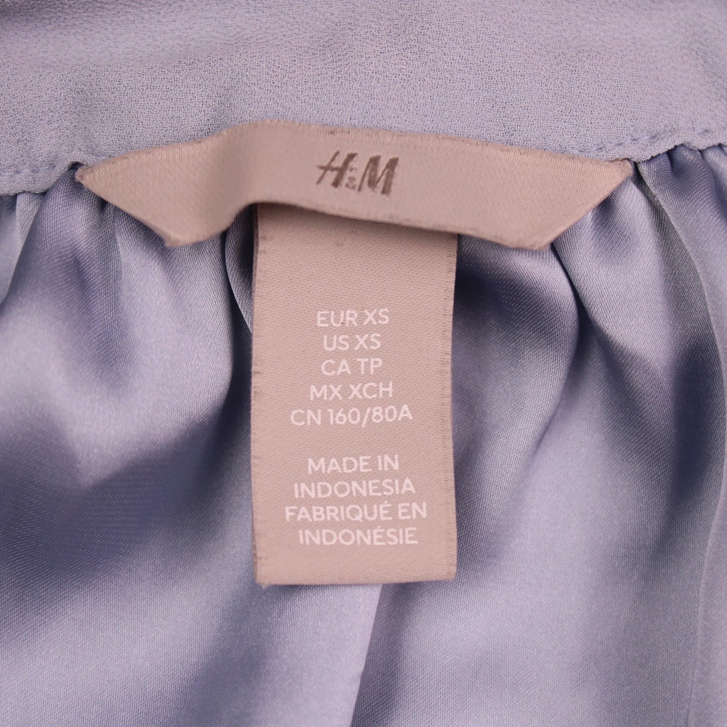 H & M - Light Blue Chiffon Dress With Tie Belt - Size XS