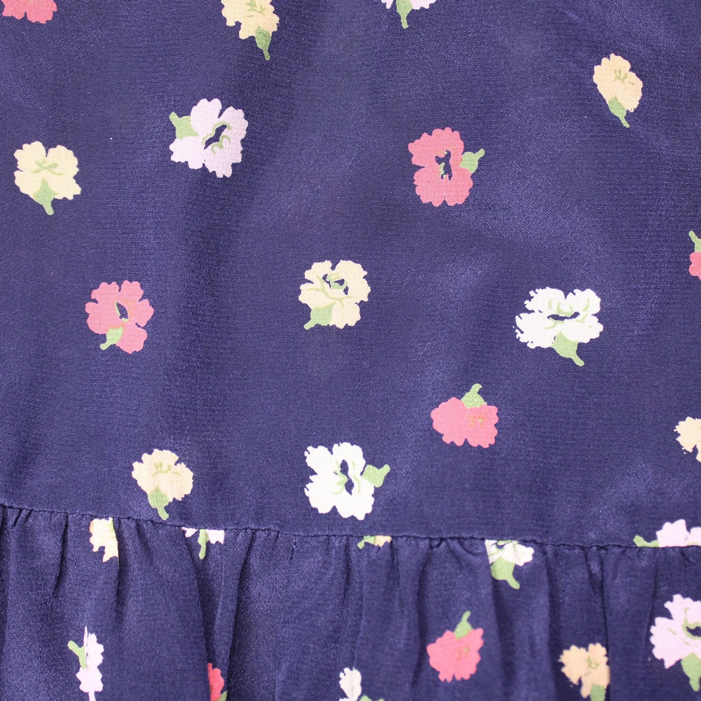 Madewell - Black/Dark Navy Blue Confetti Floral Blue Silk Ruffle-Strap Cami Top