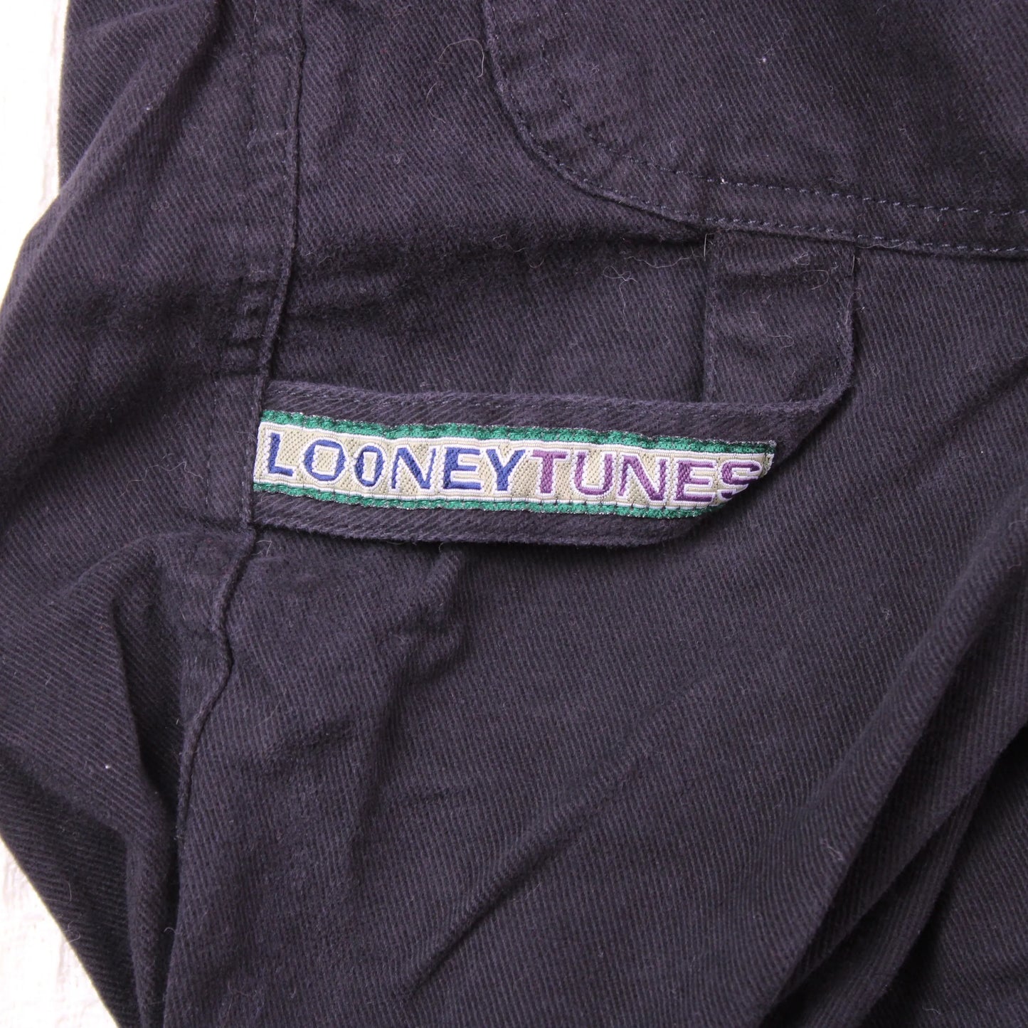 Looney Tunes - Vintage - Black Overalls with Embroidered Tweety Bird & Sylvester - Size S