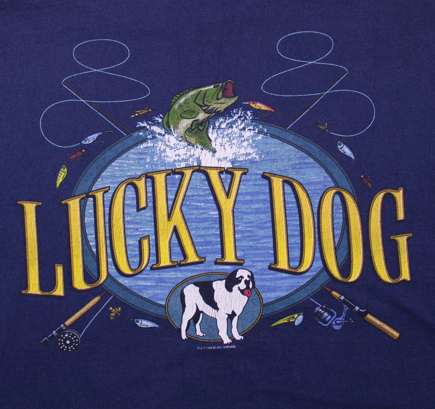 Big Dogs - Vintage - Navy Graphic T-shirt - Size 2XL