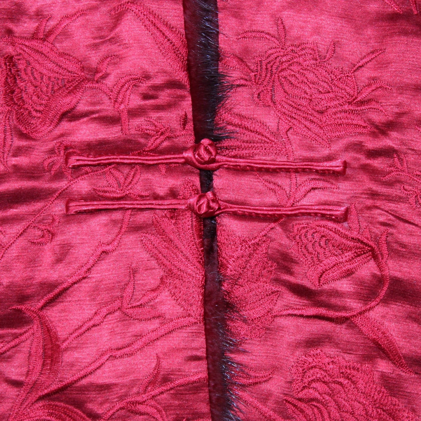 Golden Silk Brocade/Embroidery Jīnsī Jǐnxiù - Vintage - Red Tang Suit Jacket - Size S