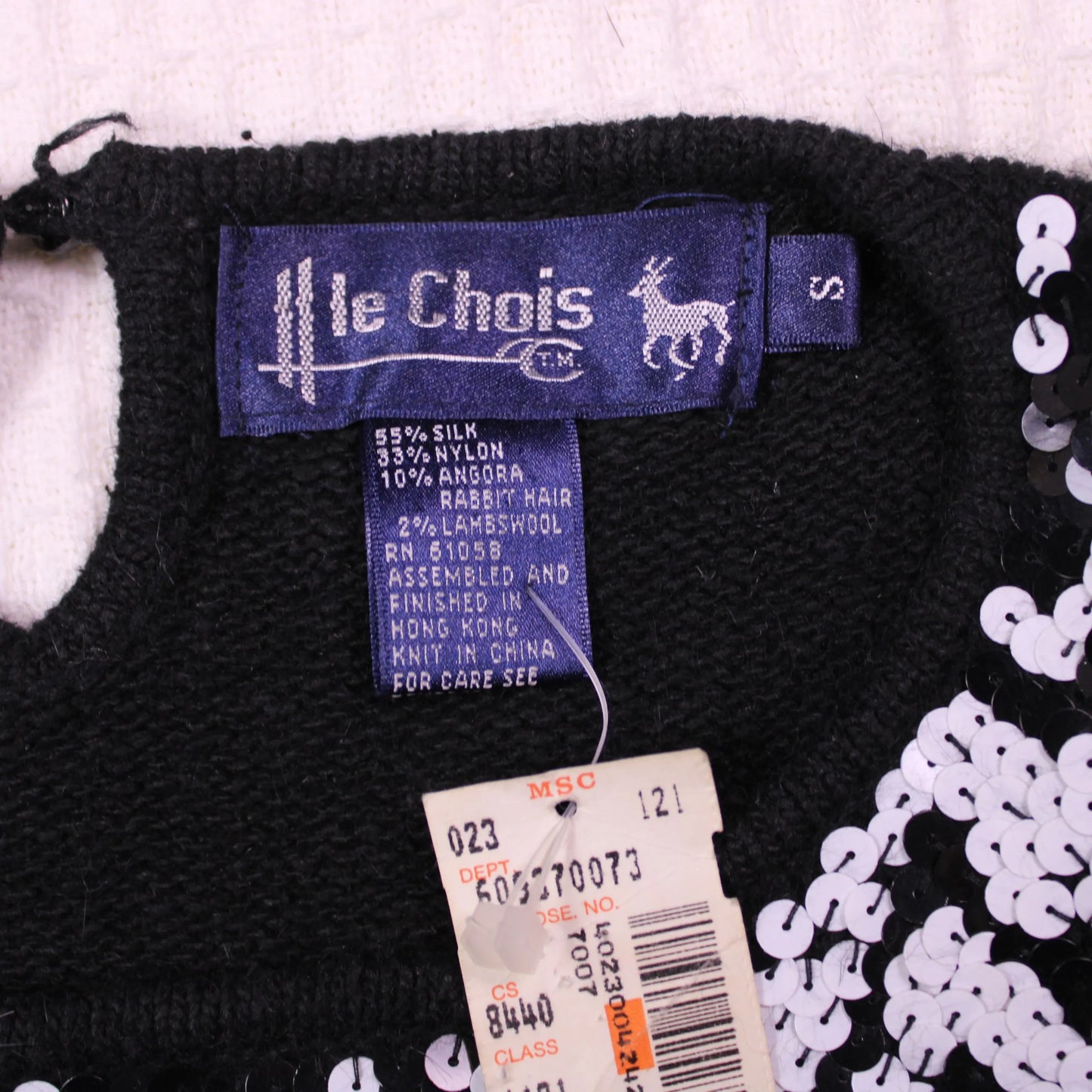 Le Chois - Vintage - Balck & White Sequin Sweater - Size S