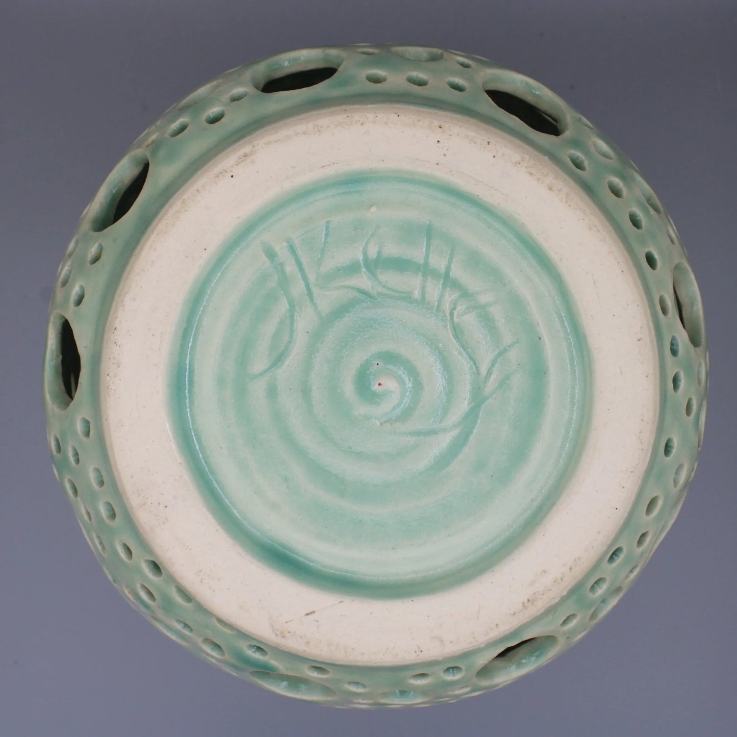 Handmade - Celadon Green Glaze Ceramic Candle Lantern