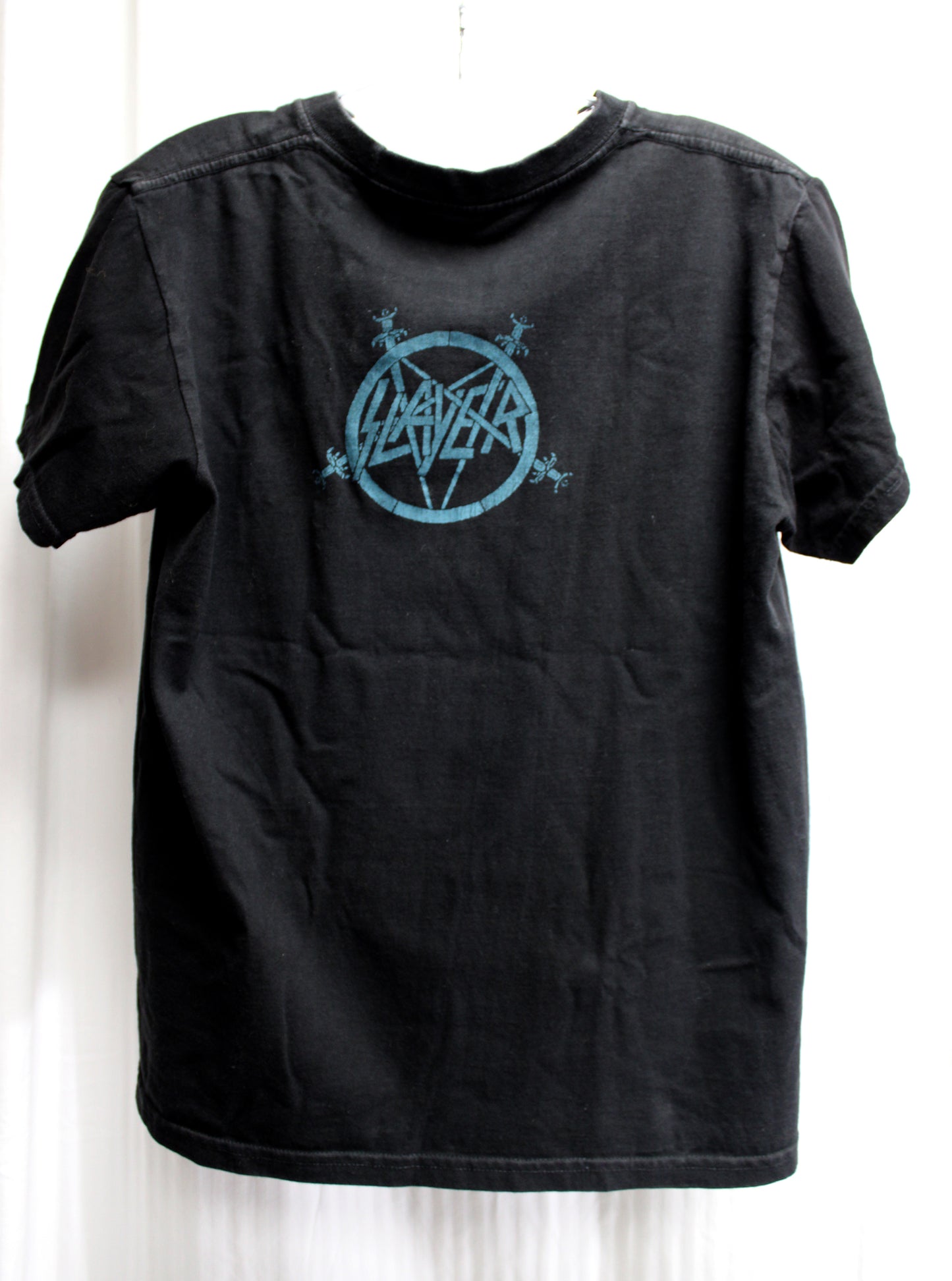 Slayer - Raised Texture w/ Metallic Highlighting, 2 Sided Black T-Shirt - Size S