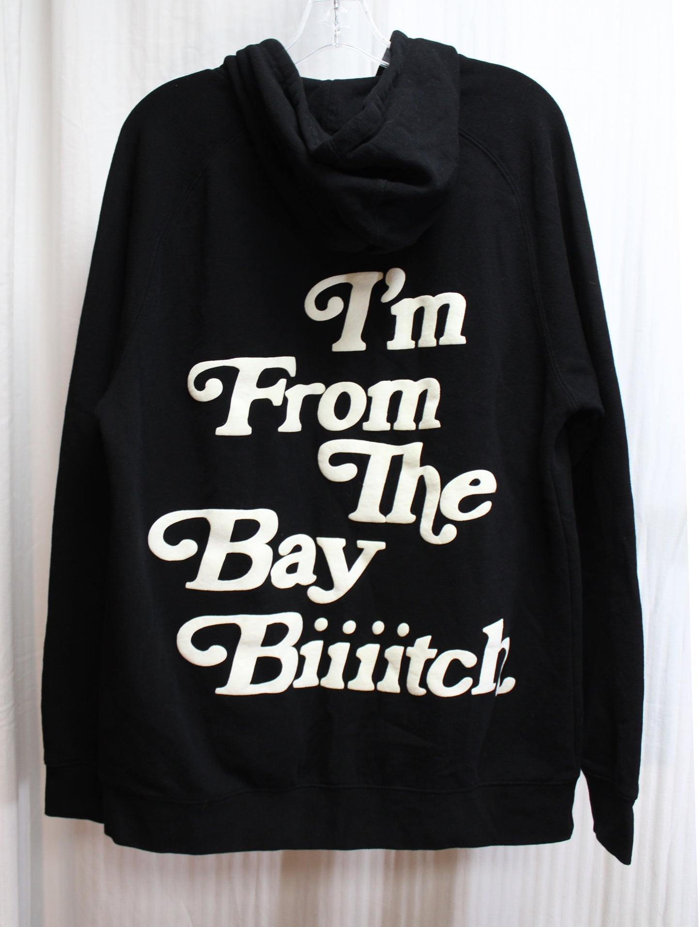 Almost Baymous - I'm From the Bay Biiiitch - 2 Sided Graphic Black Pullover Hoodie - Size L