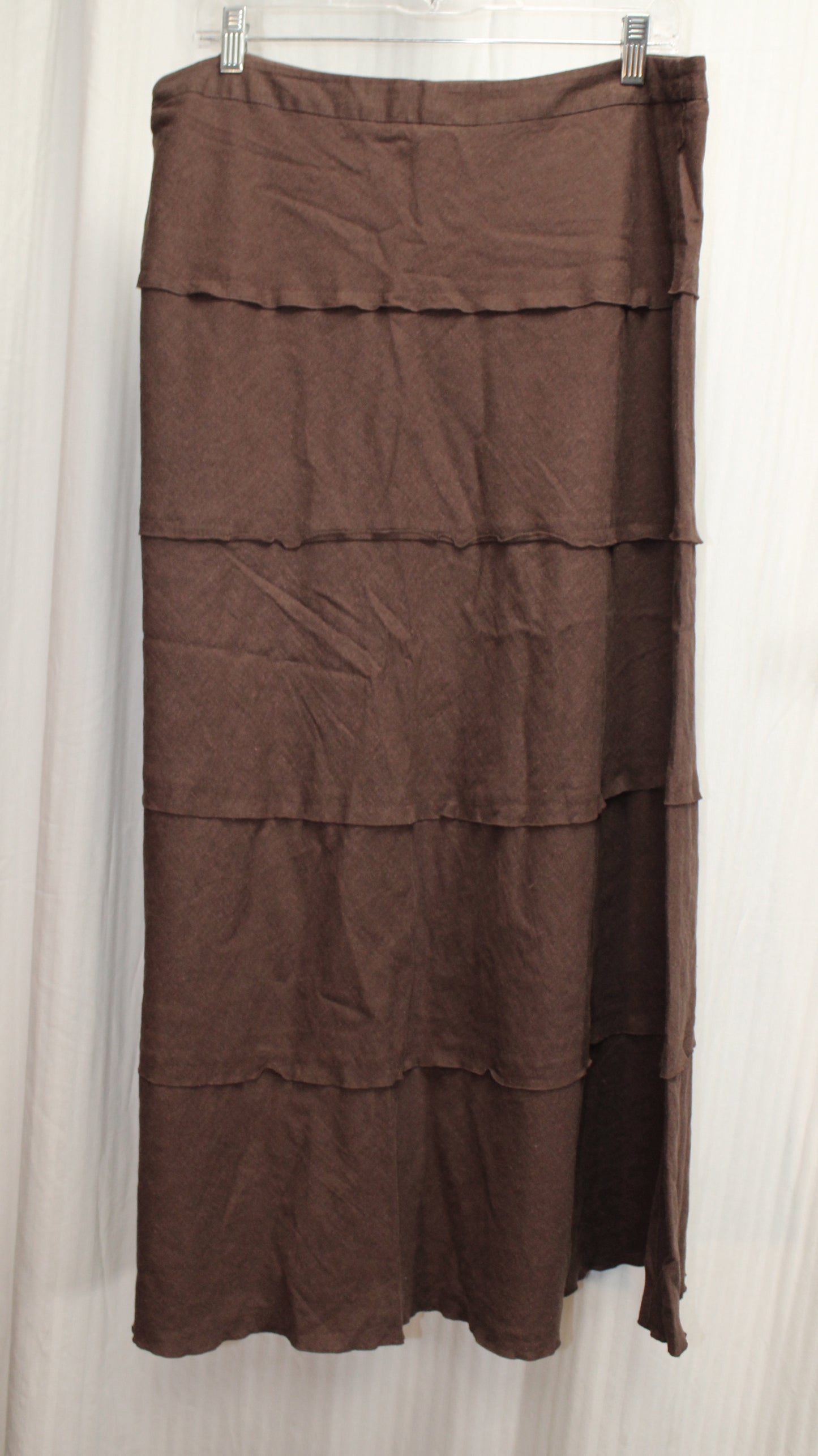 Dress Barn - Linen Blend Tiered A-Line Maxi Skirt - Size 14