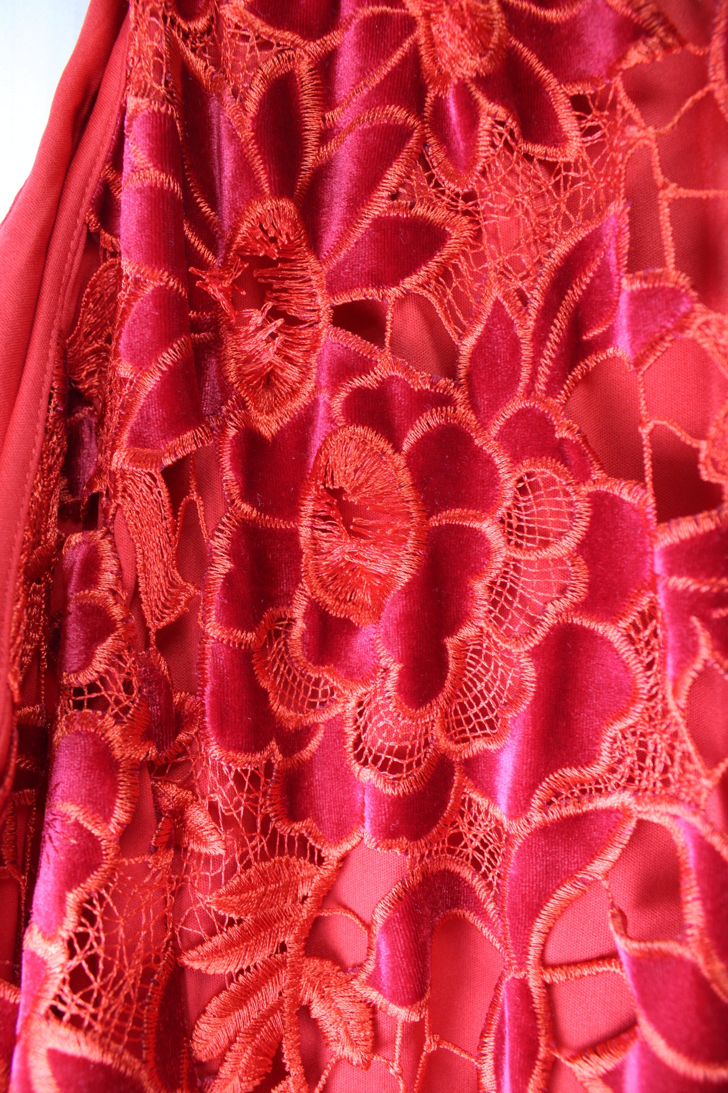 Boston Proper - Red Floral Lace Dress- Size "8"