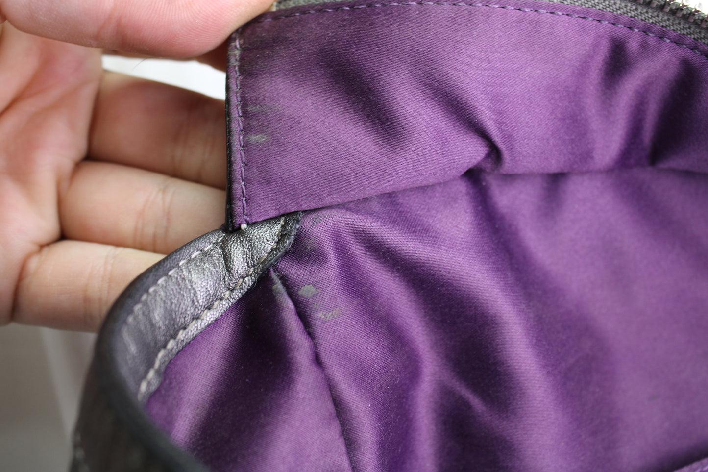 Coach - Metallic Gray Signature C Purse