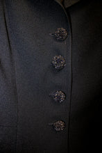 Load image into Gallery viewer, Vintage - A&#39;GI Brooks - Black Rounded Lapel w/ Unique Buttons Partial Peplum Blazer - Size M