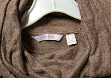 Load image into Gallery viewer, AnyBody - Heathered Taupe Brown - Drawstring Cowl Neck Long Sleeve Tiered Tunic Top - Size M