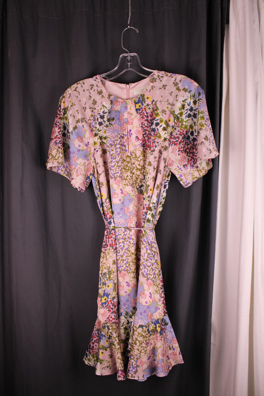 Ted Baker - Lalu Urban Printed Fluted Hem Mini Dress - Size "1"