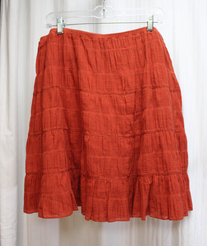 Studio M Women - Burnt Orange Tiered Full Midi Skirt - Size 1X