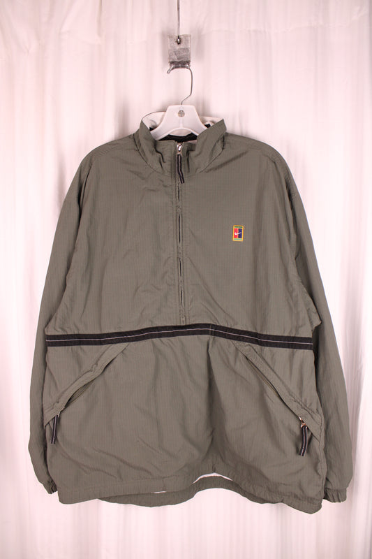 Nike - Vintage Challenge Court 1/2 zip Olive Windbreaker Jacket - No Tag