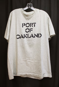 Vintage, Single Stitch - Port of Oakland "The Container Side of the Bay" Gray Heathered 2 - Sided T-Shirt -Size XL