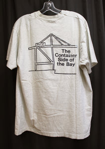 Vintage, Single Stitch - Port of Oakland "The Container Side of the Bay" Gray Heathered 2 - Sided T-Shirt -Size XL