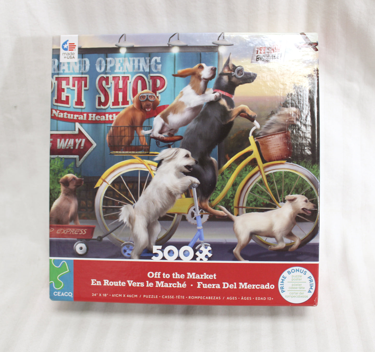 Ceaco - "Off to the Market" Cute Dog 24"x18" 1000PC Puzzle