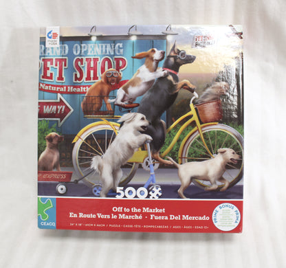Ceaco - "Off to the Market" Cute Dog 24"x18" 1000PC Puzzle