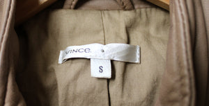Vince. - Taupe Leather Jacket w/ Snap Placket over Zip - Size S