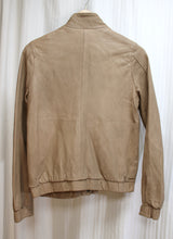 Load image into Gallery viewer, Vince. - Taupe Leather Jacket w/ Snap Placket over Zip - Size S