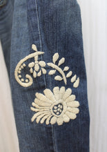 Load image into Gallery viewer, White House Black Market, Blanc - Boho Natural Color Floral Embroidered Jeans - Size 2 (See Measurements, 30&quot; Waist)