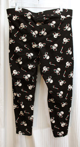 Torrid - Xmas "Skull Candy" Skull & Candy Cane Cross Bones Leggings - Size 2 (Torrid Sizing = 2X  18/20)