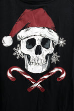Load image into Gallery viewer, Torrid - Xmas Skull &amp; Candy Cane Crossbones Long Sleeve Top - Size 0 (Torrid Sizing = L/12)