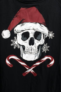 Torrid - Xmas Skull & Candy Cane Crossbones Long Sleeve Top - Size 0 (Torrid Sizing = L/12)