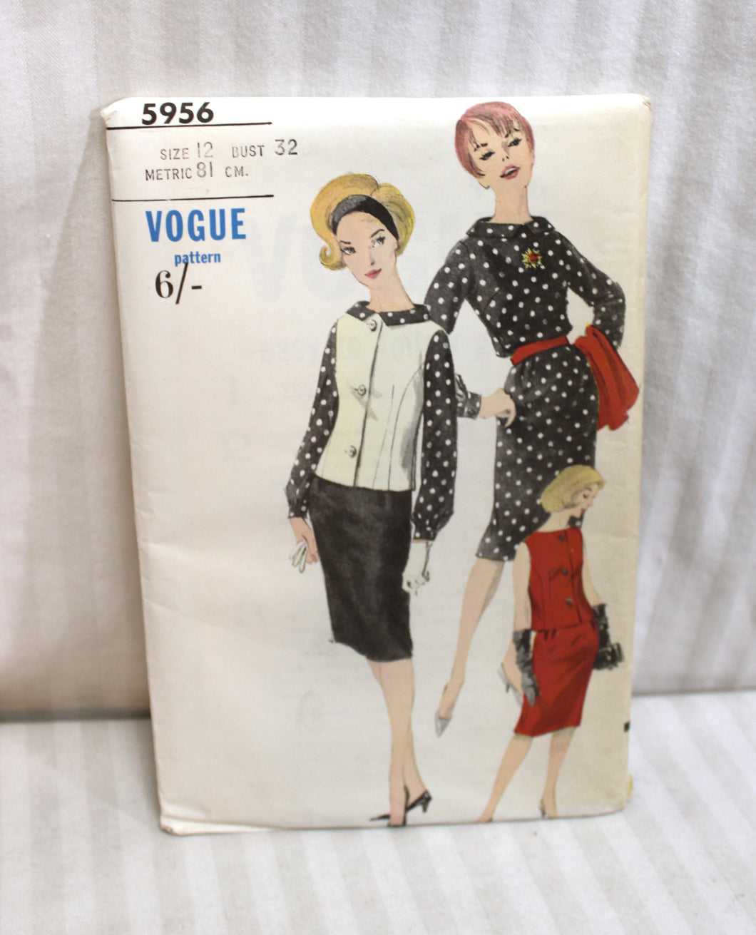 Vintage - Vogue 5956 Pattern - Size 12/32 Bust - Sleeveless Jacket, Skirt & Blouse
