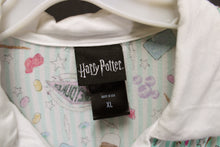 Load image into Gallery viewer, Women&#39;s Harry Potter - Honeydukes Short Sleeve Stripe &amp; Print, Button &amp; Tie Front Cropped Top - Size XL