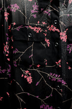 Load image into Gallery viewer, Carole Little - Black Semi Sheer Floral Button Front w/ Pockets Blouse - Size 4