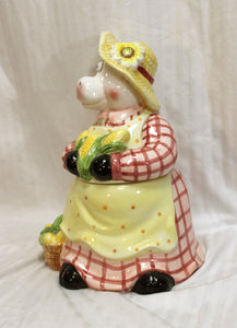 Country Garden Cow, Ceramic Cookie Jar - 12"H (No auto ship - see note on shipping)