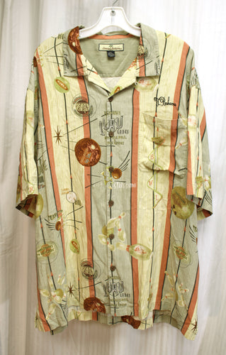 Men's -Tommy Bahama - 100% Silk Luau Bowling Themed Hawaiian Shirt - Size 2XL