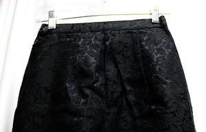 Vintage - Fritzi of California - Black Leaf/Floral Jacquard  Pants - See Measurements 22" Waist