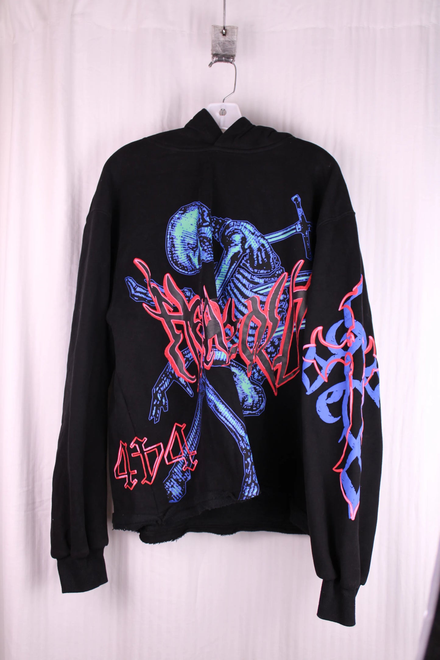 Heart Cold - Skull crusher, “𝕾𝖐𝖚𝖑𝖑 𝖈𝖗𝖚𝖘𝖍𝖊𝖗”, Black Hoodie - Size XXL