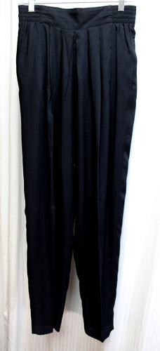 Vintage - Fantasias San Francisco - Black Slightly Sheer Light Weight Pleated Front Pants / Pockets - Size 12