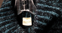 Load image into Gallery viewer, Montana Hamburg - Blue &amp; Dark Gray, Mohair Blend Funnel Neck Sweater - Size 48 (L) See Measurements