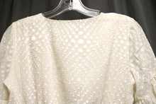 Load image into Gallery viewer, Lulus - Ivory - Polka Dot Chiffon, Long Sleeve Short Dress - Size XS