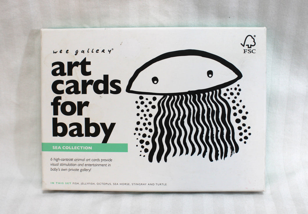 Wee Gallery - Art Cards for Baby - Sea Collection - 6 High Contrasts Animal Art Cards
