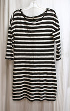 Load image into Gallery viewer, Express - Black &amp; White Stripes, Lightweight  3/4th Sleeve T-Shirt Dress - Size M