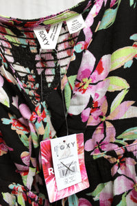 Roxy - "On Holiday" Lightweight Empire Waist Floral, Smocked Back Maxi Dress - Size Small  (w/ Tags)