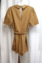 Load image into Gallery viewer, Lush - Camel, Short Sleeve Linen &quot;Eileen&quot; Playsuit/Romper - Size L (w/ Tags)