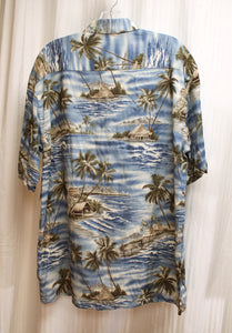 Banana Republic - On/Off Shoulder, Blue & White Vertical Stripe Short Dress w/ Short Scalloped Sleeve & hem w/ Embroidery - Size 0