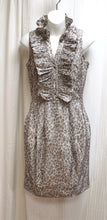 Load image into Gallery viewer, Marc New York, Andrew Marc - High Ruffle V Neckline, Sleeveless Gray Leopard Print Dress - Size 2