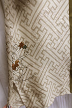 Load image into Gallery viewer, Men&#39;s- Citron, Santa Monica - 100% Silk, Asian Geometric w/ Crane &amp; Butterflies (back) Button Front Front Short Sleeve Shirt - Size S