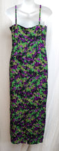 Load image into Gallery viewer, Vintage- Madame Blanche - 2PC Greens &amp; Purple Abstract Floral Spaghetti Strap Dress w/ Matching Jacket - Size 9 (SEE MEASUREMENTS)