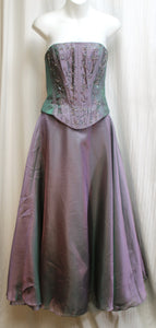 Nina Canacci - 2 PC Formal/Special Occasion- Purple/Green Color Shift Strapless Beaded Corset & Matching Full Skirt - Size 6