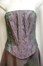 Load image into Gallery viewer, Nina Canacci - 2 PC Formal/Special Occasion- Purple/Green Color Shift Strapless Beaded Corset &amp; Matching Full Skirt - Size 6