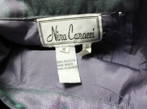 Nina Canacci - 2 PC Formal/Special Occasion- Purple/Green Color Shift Strapless Beaded Corset & Matching Full Skirt - Size 6