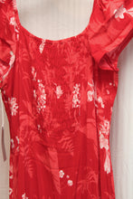 Load image into Gallery viewer, Chelsea 28 - Red Tropical Print Slit Dress w/ Smocked Back - Size XL (w/ TAGS)