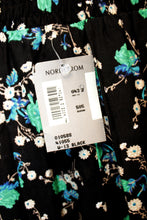 Load image into Gallery viewer, Vintage - Claire McCardell - Lightweight &amp; Flowy Black w/ Blue &amp; Green Floral Elastic Waist Pants - Size 8